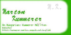 marton kummerer business card